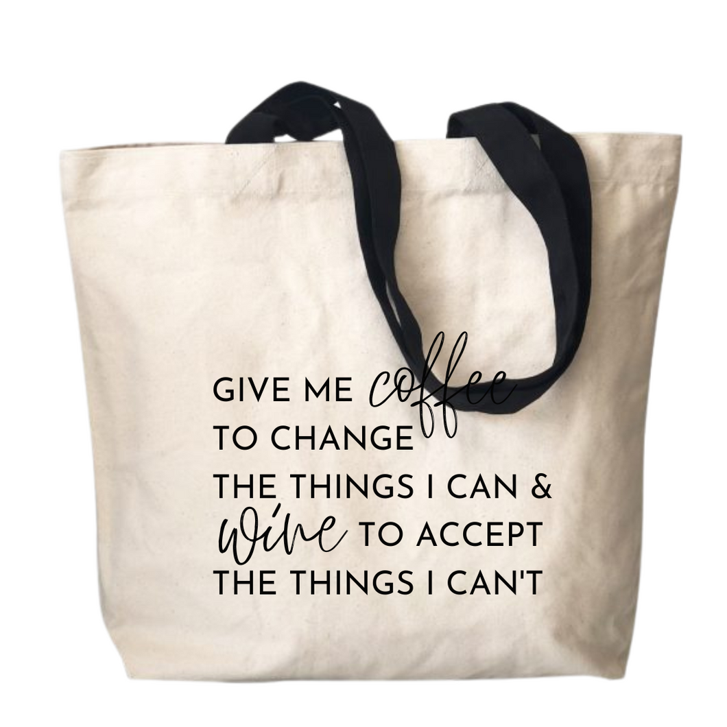 Coffee & Wine Lover's Tote: Sip, Smile, and Seize the Day!