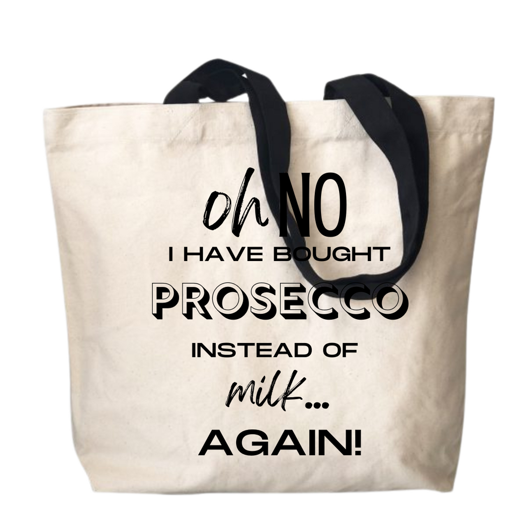 Prosecco vs. Milk Tote Bag: Cheers to the Essentials of Life!